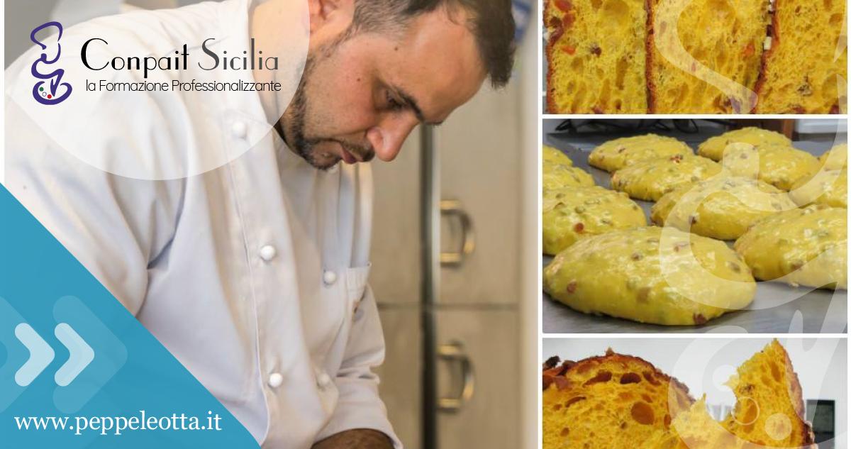 PEPPE LEOTTA ALTA FORMAZIONE CORSI CONPAIT-SICILIA SCUOLA CORSO La colomba pasquale e la prima colazione d'eccellenza con sua Maestà il lievito Madre del Maestro Fabrizio Donatone