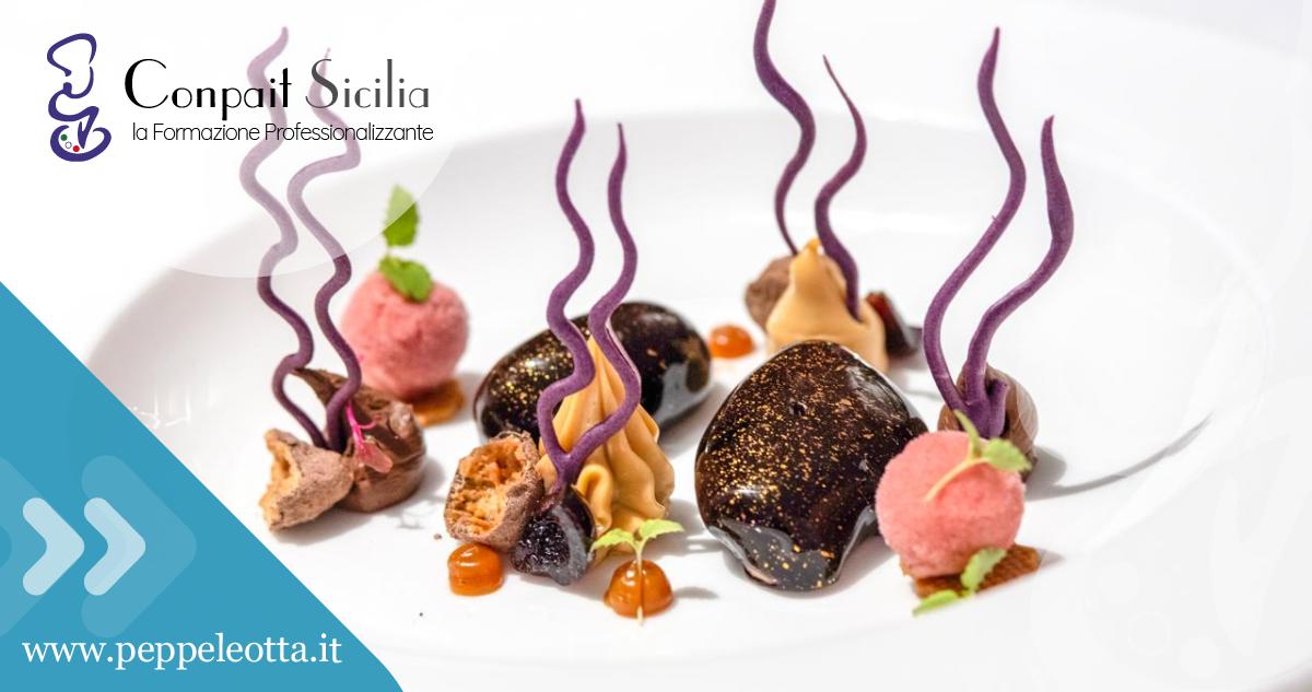 PEPPE LEOTTA ALTA FORMAZIONE CORSI CONPAIT-SICILIA SCUOLA CORSO LA PASTICCERIA DA RISTORAZIONE E L'ARTE DELL'IMPIATTAMENTO DEL PASTRY CHEF STELLATO NELLO IERVOLINO