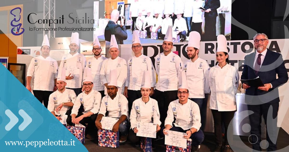 PEPPE LEOTTA ALTA FORMAZIONE CORSI CONPAIT-SICILIA SCUOLA RHS 2024 CONCORSO MONOPORZIONE SCRIGNO DI SAPORI E L’ARANCINO, TRADIZIONE E INNOVAZIONE